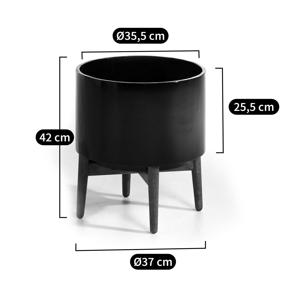 AM.PM<br>Vaso de flores com pé em seringueira, 42 cm de altura, Florian