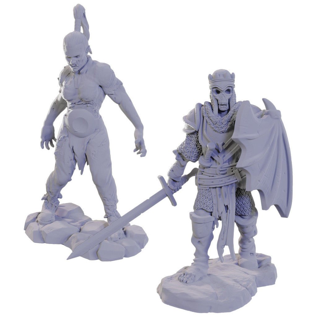 Pathfinder Deep Cuts Unpainted Miniatures: Plague Zombie & Skeletal Champion