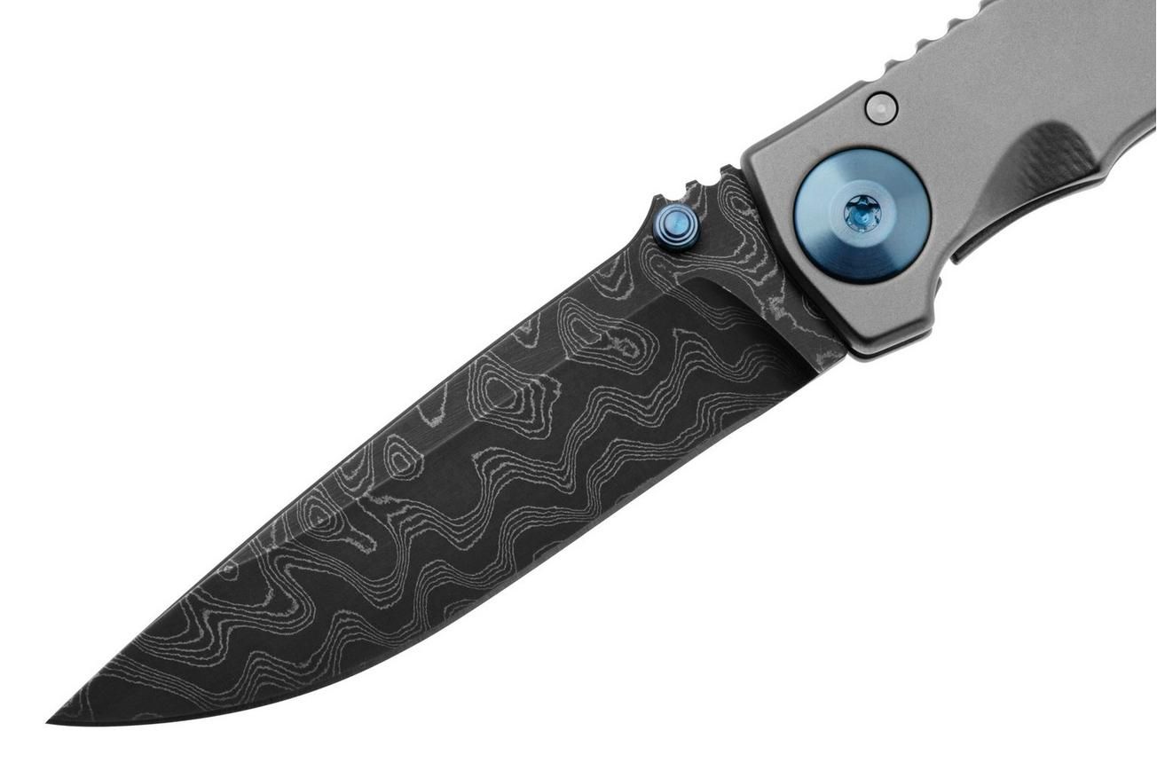 Spartan Blades Harsey Folder 3.25, SF10CUSTOMCNDAM CN Damascus Blue Hardware, zakmes, Bill Harsey design