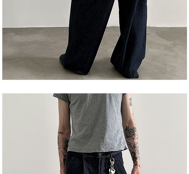 Nahagin - Mid Rise Wide Leg Jeans