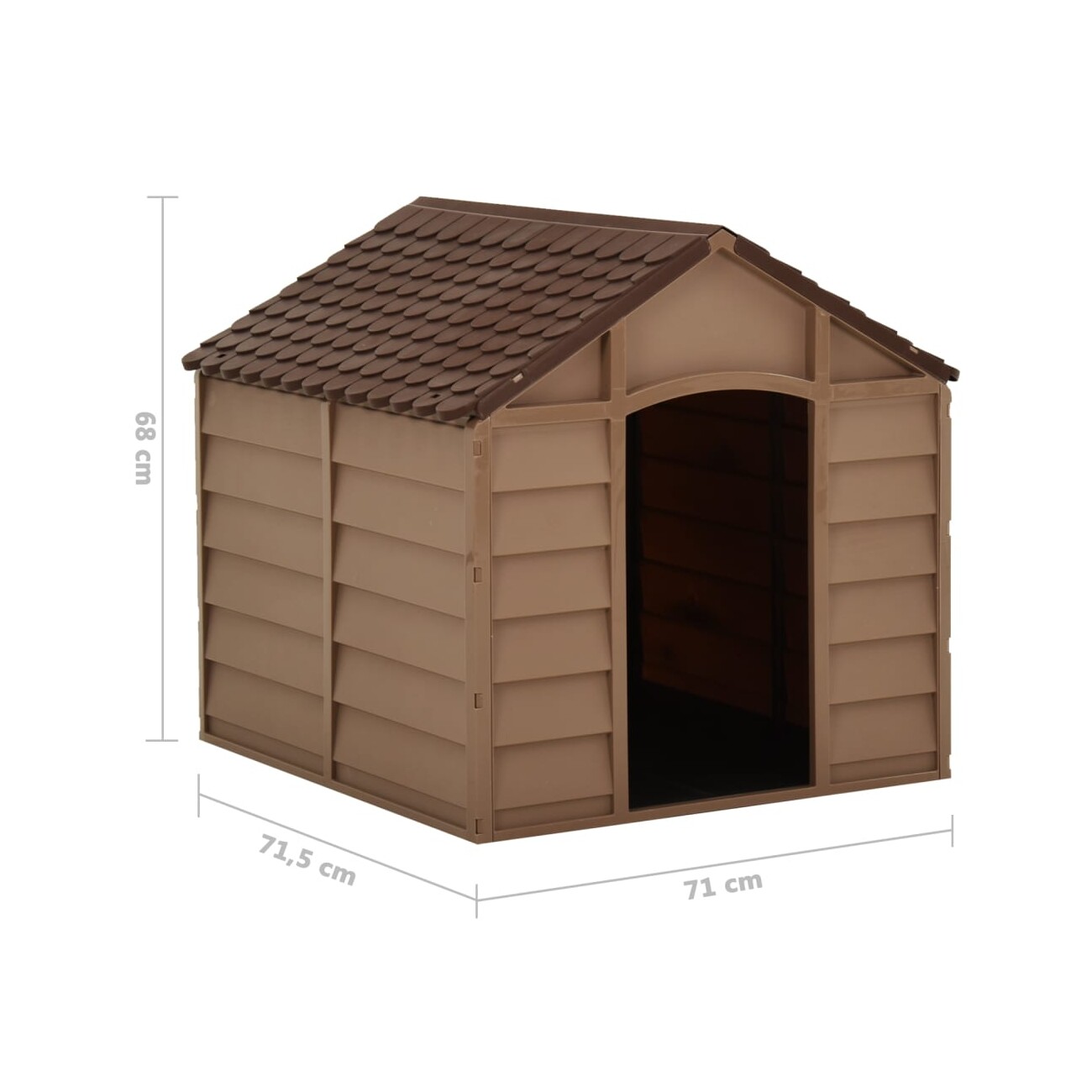 VidaXL Hundehütte Braun PP Hundehaus Hundehöhle Hundebox 71 cm, 71,5 cm, 68 cm