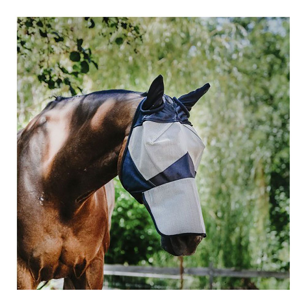 Equitheme FILET ÉPAIS - Masque anti-mouches beige/noir