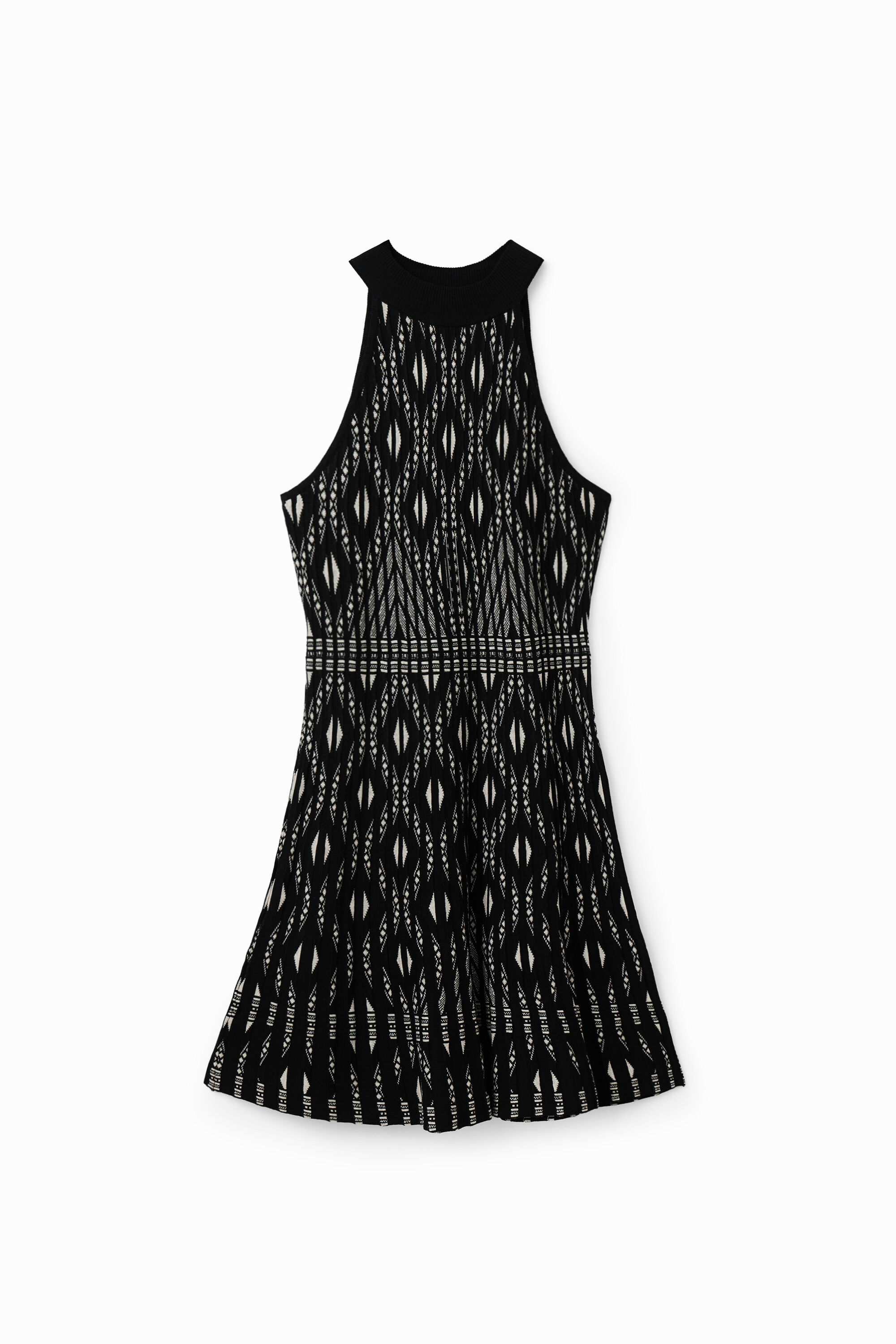 Robe courte maille géométrique