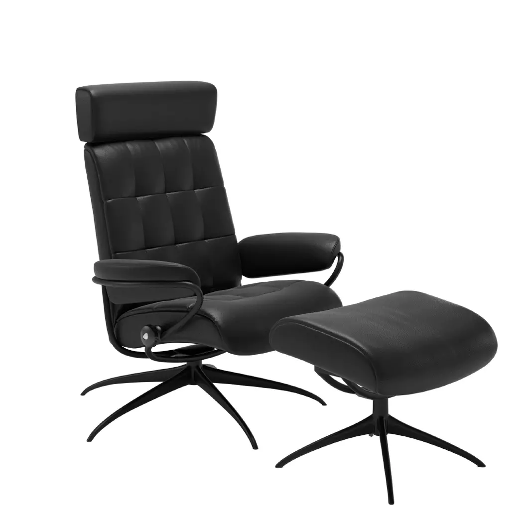 Sessel mit Hocker London Star Low Back + KS