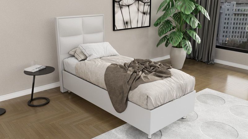 Boxspring - Zwart-Wit - 1-persoons - Koudschuim HR45 Matras - Compleet