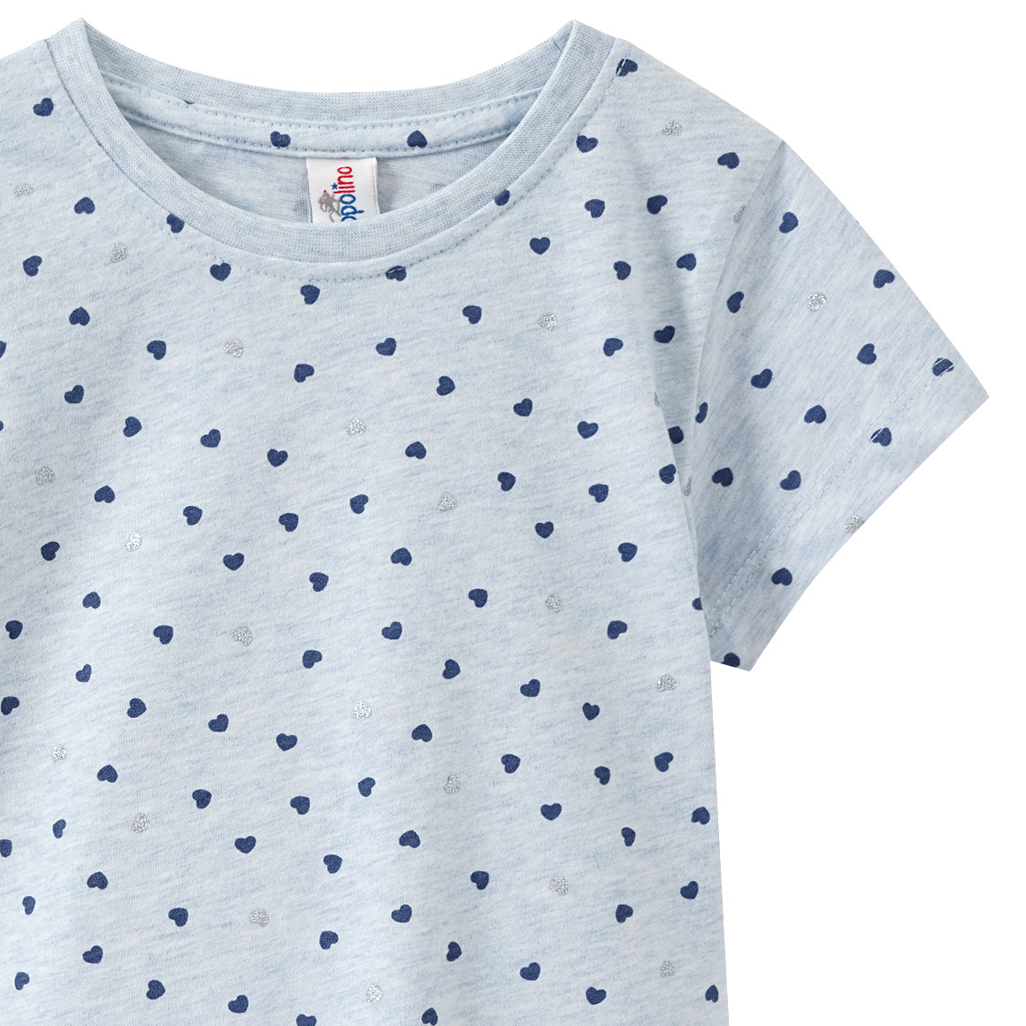 Topolino Mädchen T-Shirt mit Herzen hellblau