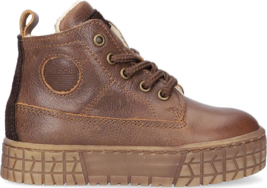 Bruin Tinten P2461 Hoge sneakers Leren Sneaker Jongens Bruin