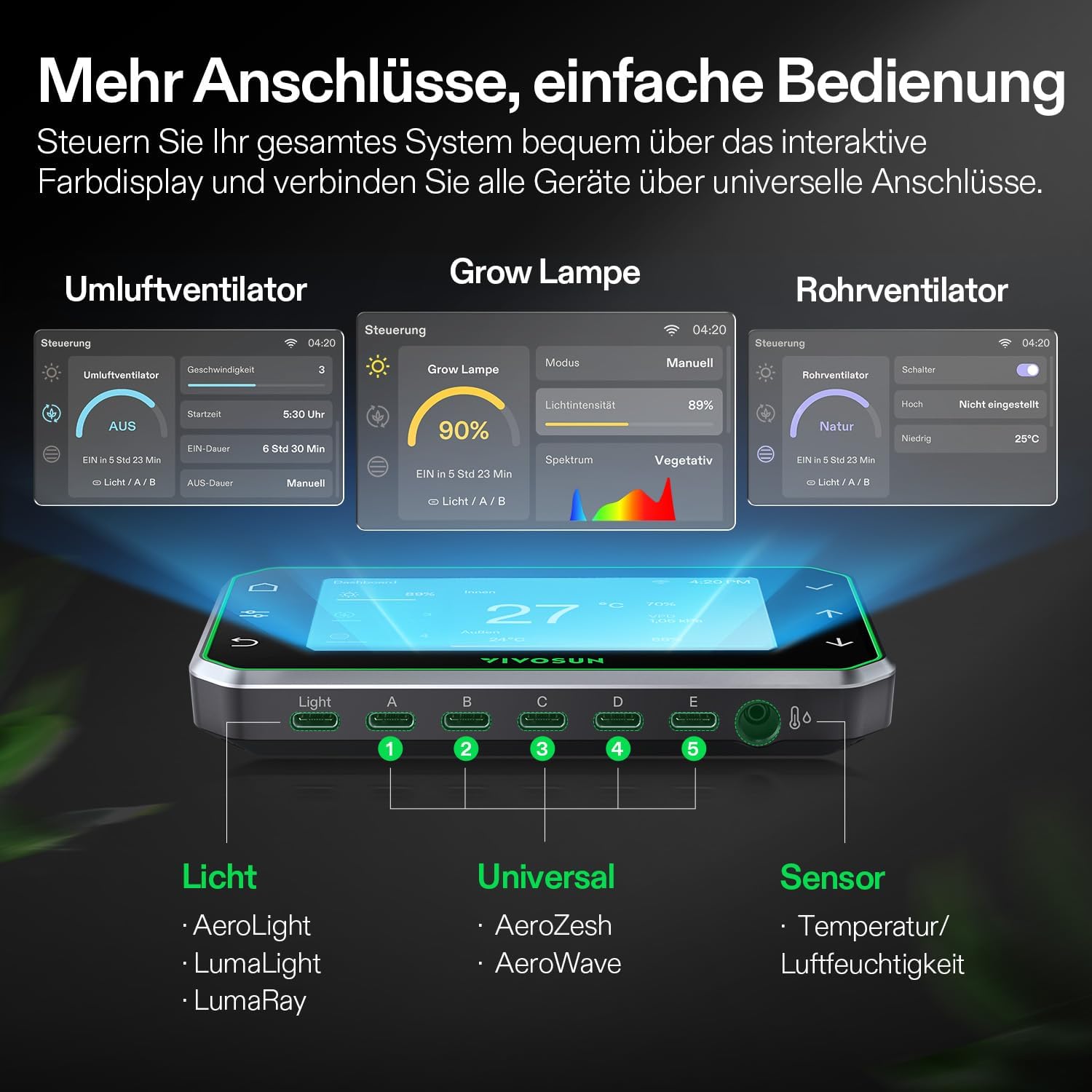 VIVOSUN Abluftset Rohrventilator 100mm AeroZesh T4 Pro mit GrowHub E42A+, VPD-, Temperatur- und Feuchtigkeitssteuerung, APP Verbindung mit Aktivkohlefilter, Lüftungsschlauch für Growzelte Hydroponik