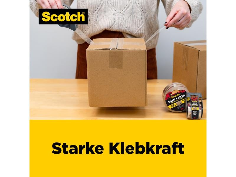 Scotch Verpackungsband Box Lock 48 mm x 20.3 m, 6 Rollen Verpackungsklebeband mit Abroller