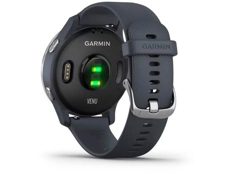 GARMIN Sportuhr Venu 2 Blaugrau/Silber GPS Fitness Smartwatch mit 1.3“ AMOLED Touchdisplay