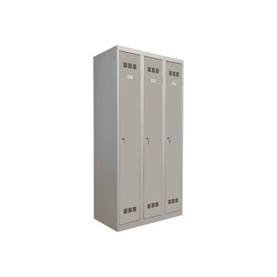 Vestiaire Industrie Propre - 3 portes - 180 x 90 x 50 cm - gris/gris