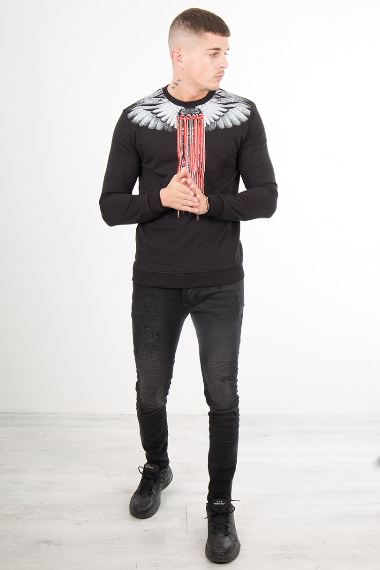 Pull Icons ailes noir