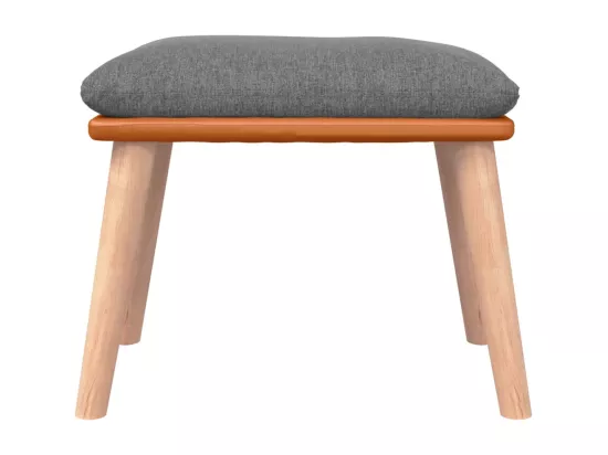 Chaise à bascule avec repose-pied Gris clair Tissu
