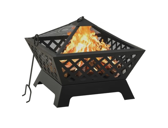 VIDAXL - Cheminée traditionnelle Foyer avec tisonnier 64 cm xxl acier
