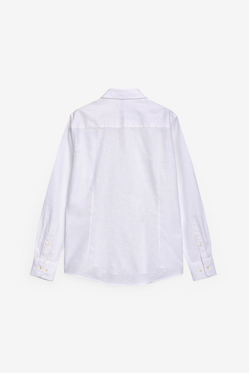 CAMISA BÁSICA EM ALGODÃO E LINHO