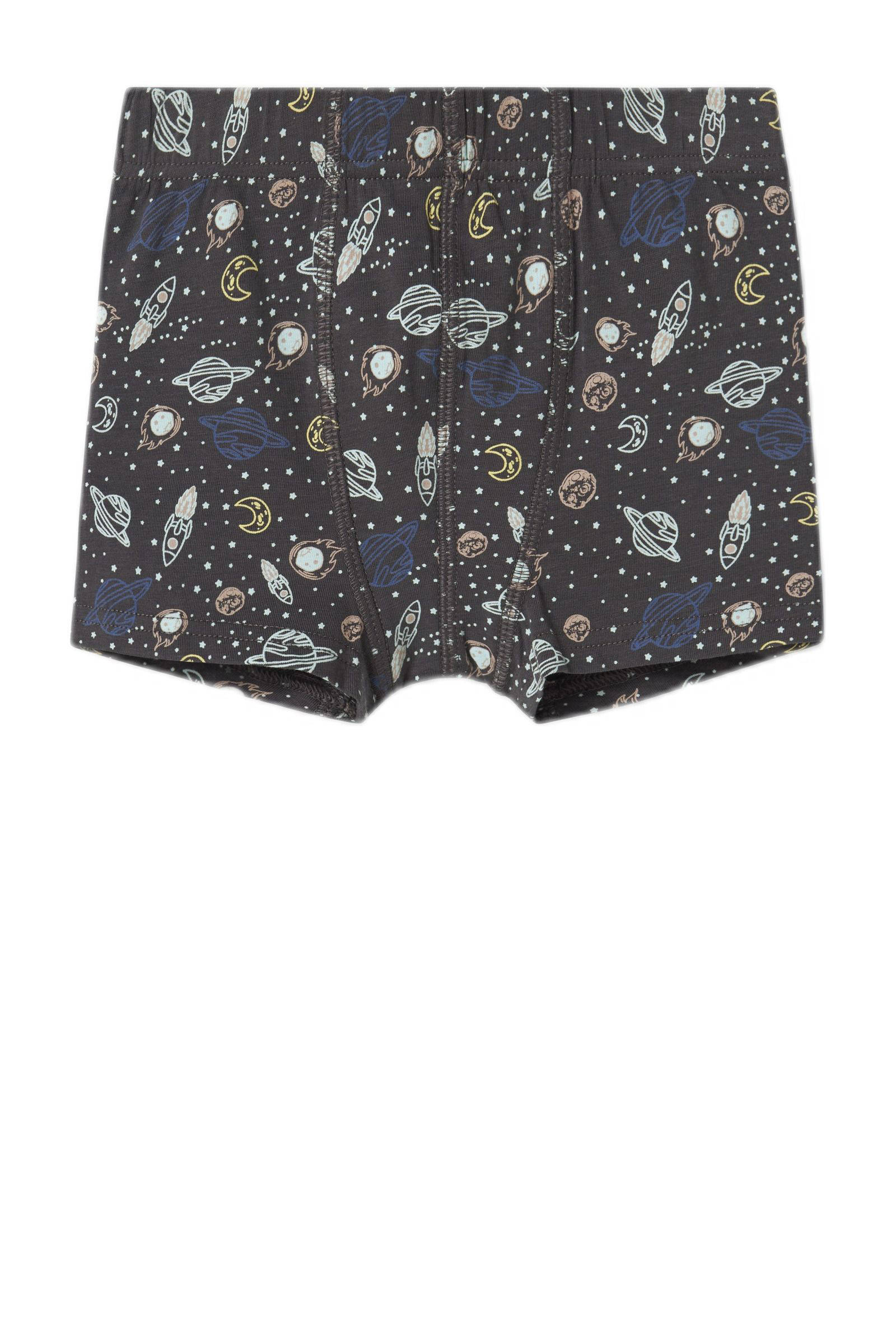 NAME IT boxershort Space - set van 3 antraciet/blauw