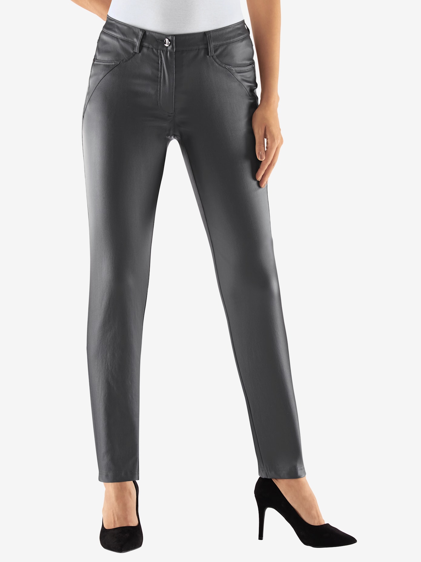 Pantalon effet enduit coupe féminine