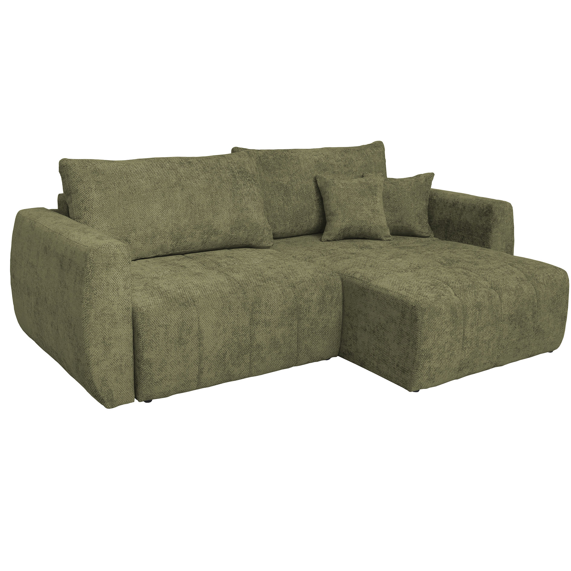 Big Sofa - olive - mit Staukasten und Liegefunktion - 245 cm