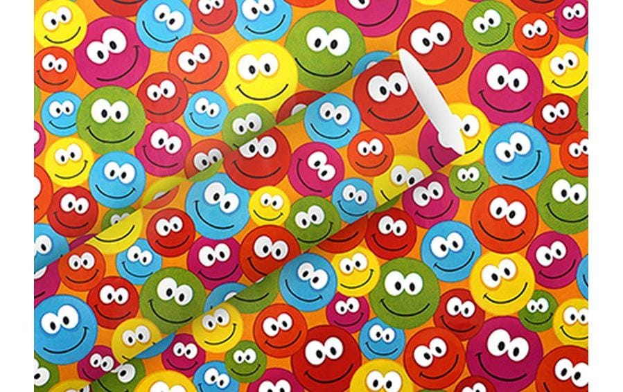 Geschenkpapier Just Smileys 80 g/m², Mehrfarbig, 70 cm x 2 mGeeignet als Geschenkverpackung oder Einfasspapier für Bücher