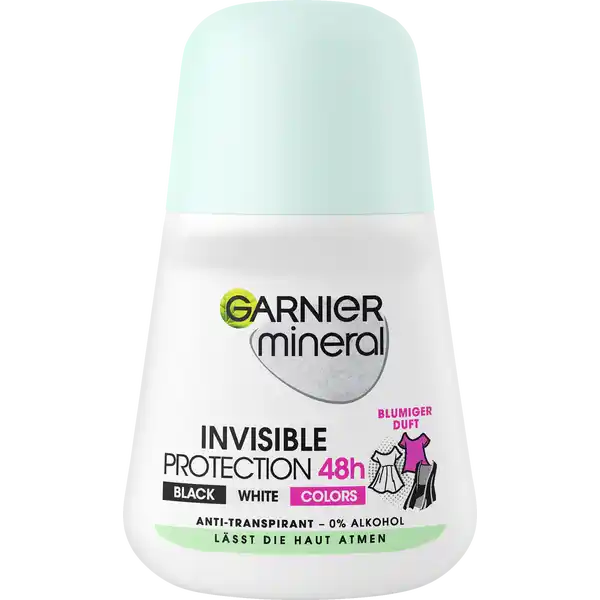 Deo Roll-on Invisible Protection 48H Black, White & Colors