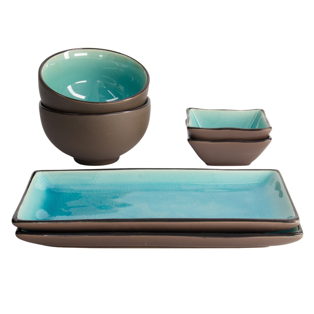 Tokyo Design Studio  Sushi sæt, Glassy Turquoise - 8 dele