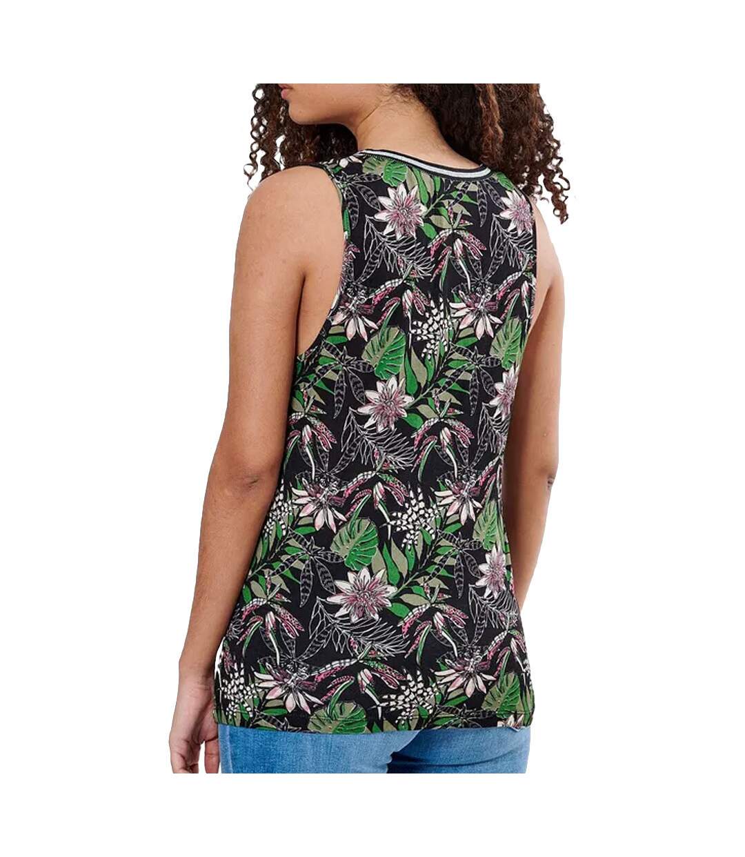 Débardeur Noir à fleurs Femme Kaporal Jom