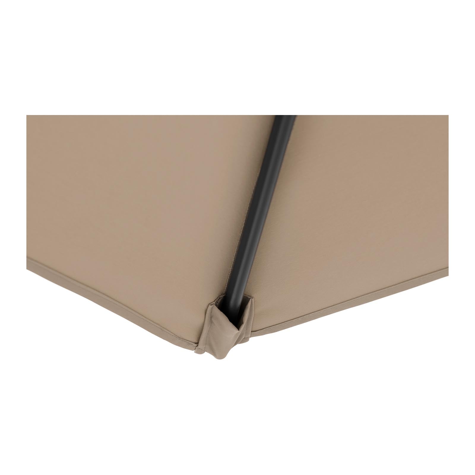 Parasol de terrasse hexagonal diamètre 300 cm inclinable taupe