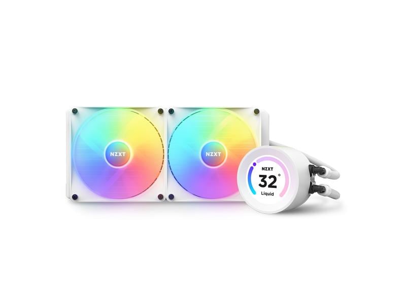 NZXT Wasserkühlung Kraken Elite 280 RGB Weiss Wasserkühler für Intel und AMD Prozessorsockel mit LCD-Display und leuchtenden, leisen RGB-Lüftern