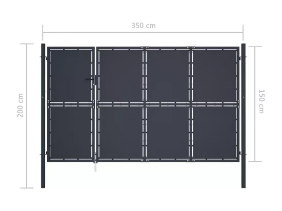 Portail de jardin Acier 350 x 150 cm Anthracite