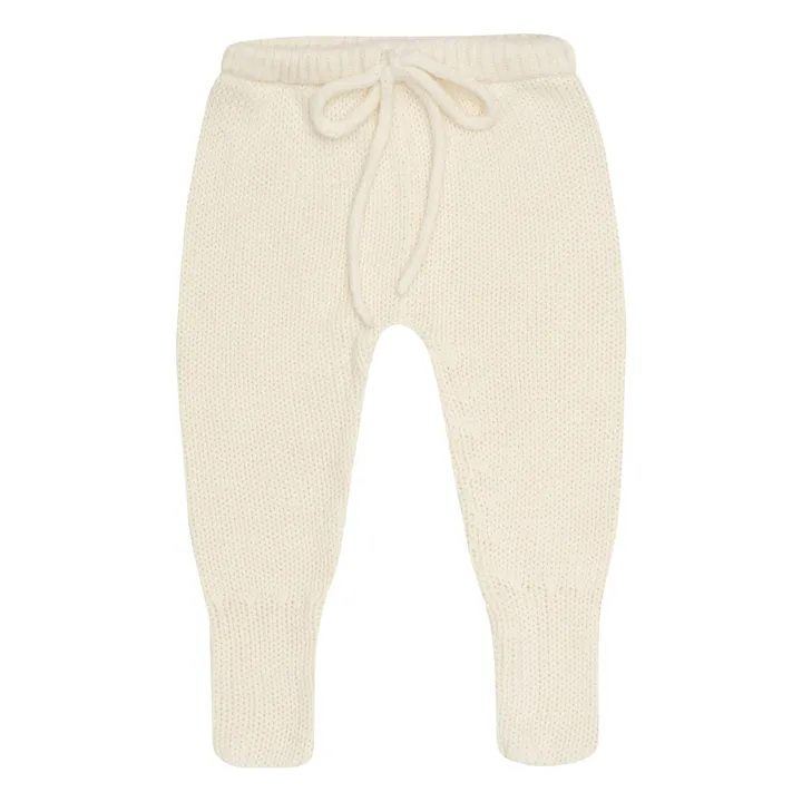 Illoura the Label Legging à Pieds Tricot Coton Bio Poet | Ecru