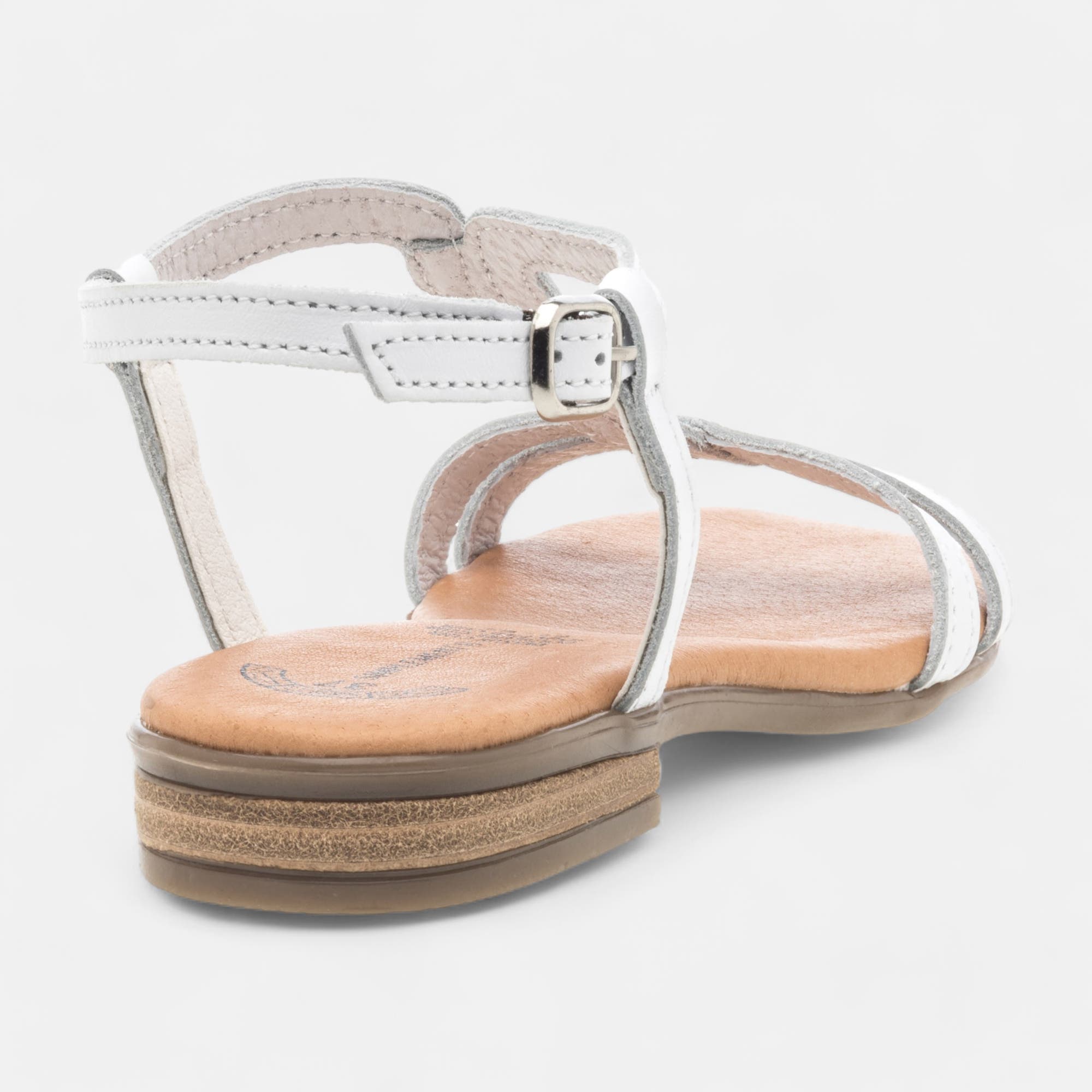 Sandales Femme en cuir blanc