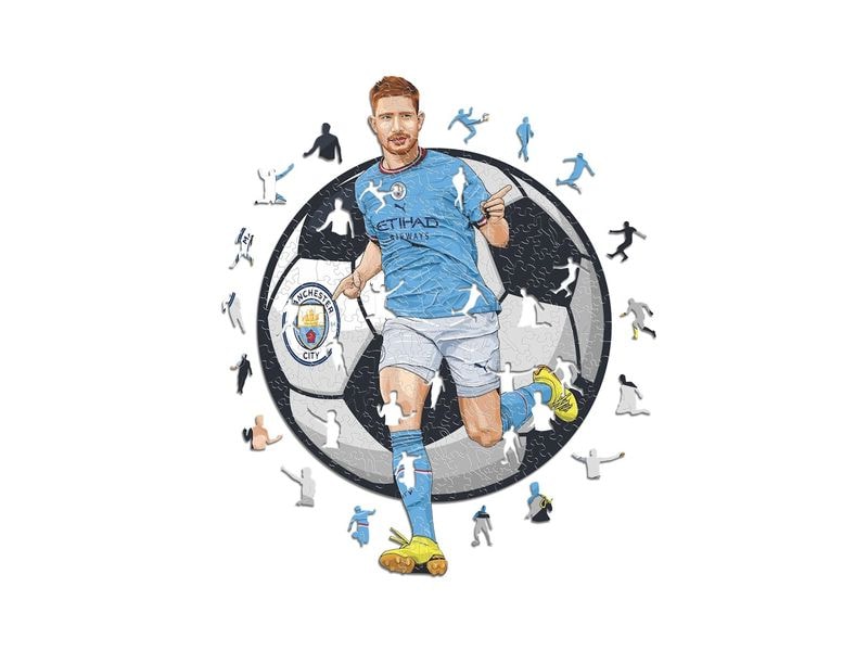 Iconic Puzzle Man City FC – Kevin De Bruyne Offizielles Holzpuzzle, Grösse M