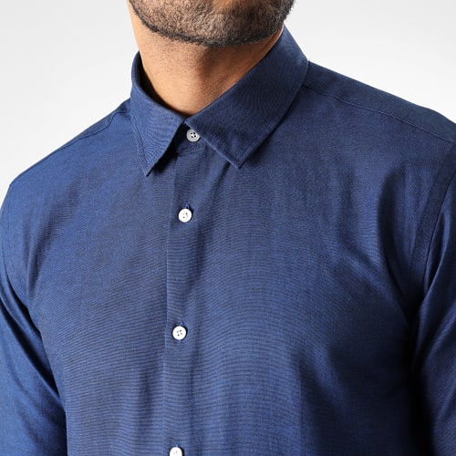 Chemise Manches Longues 2897 Bleu Marine Chiné