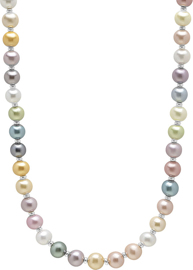 Nialaya Pastel Pearl Necklace with Stainless Steel Pearl