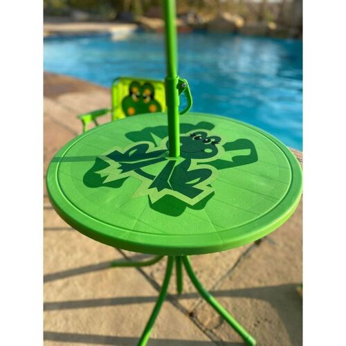 Strend Pro - Set 1 mesa con sombrilla, 2 sillas Verde