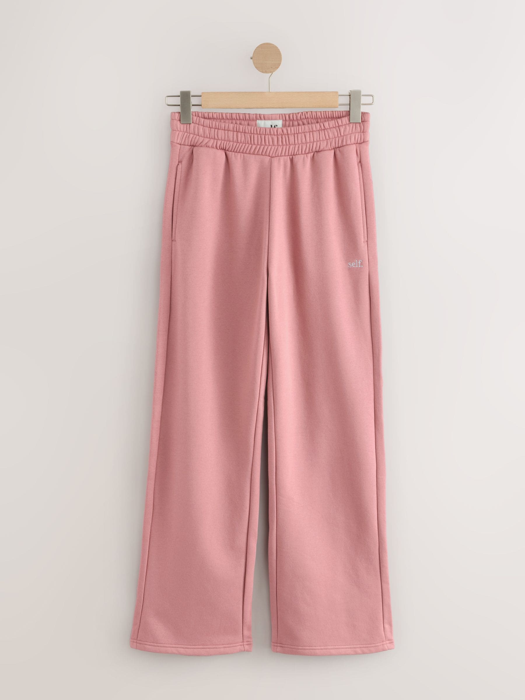 Roze - self. joggingbroek met wijde pijpen