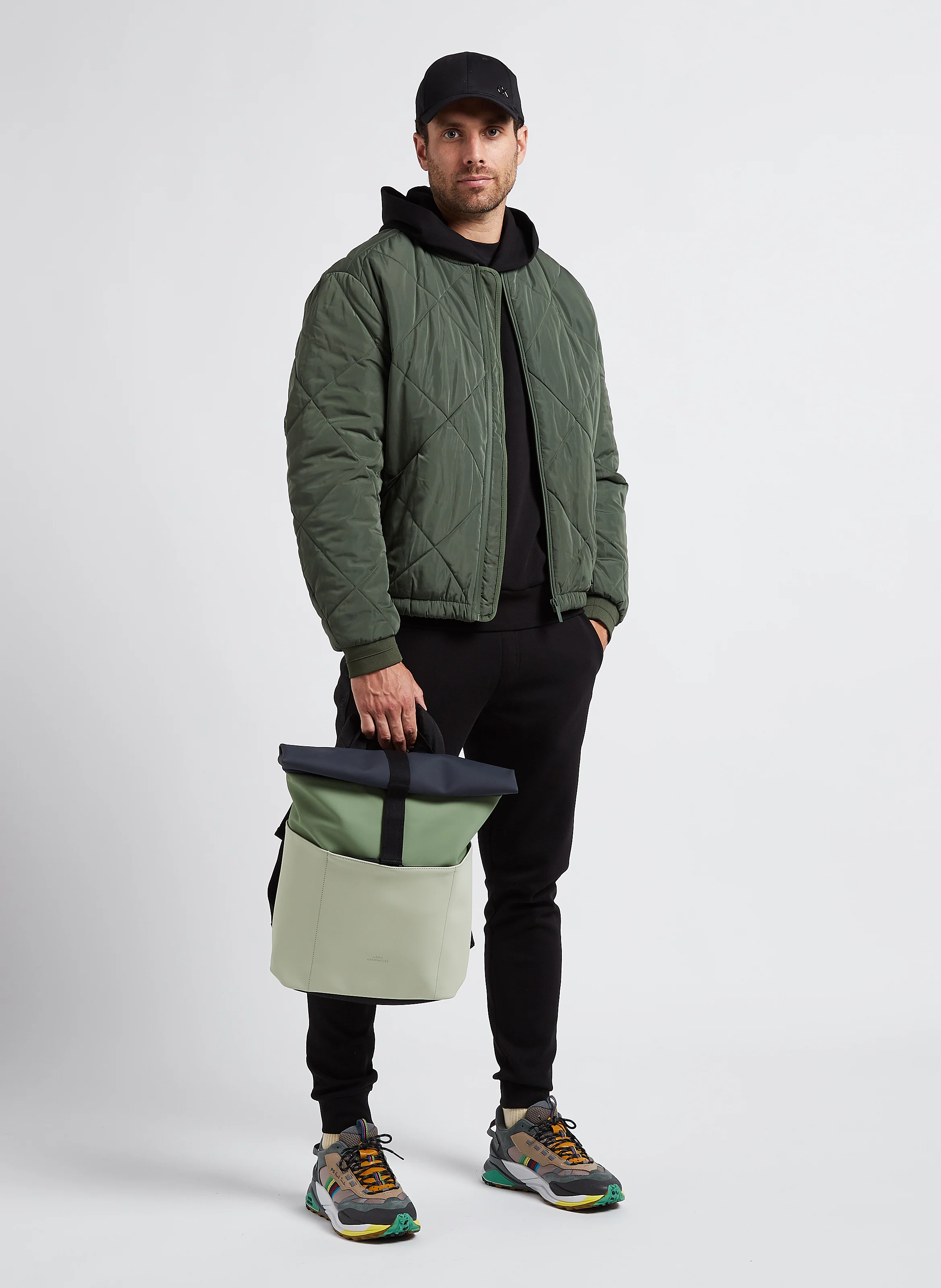 Veste col rond matelassée | Vert