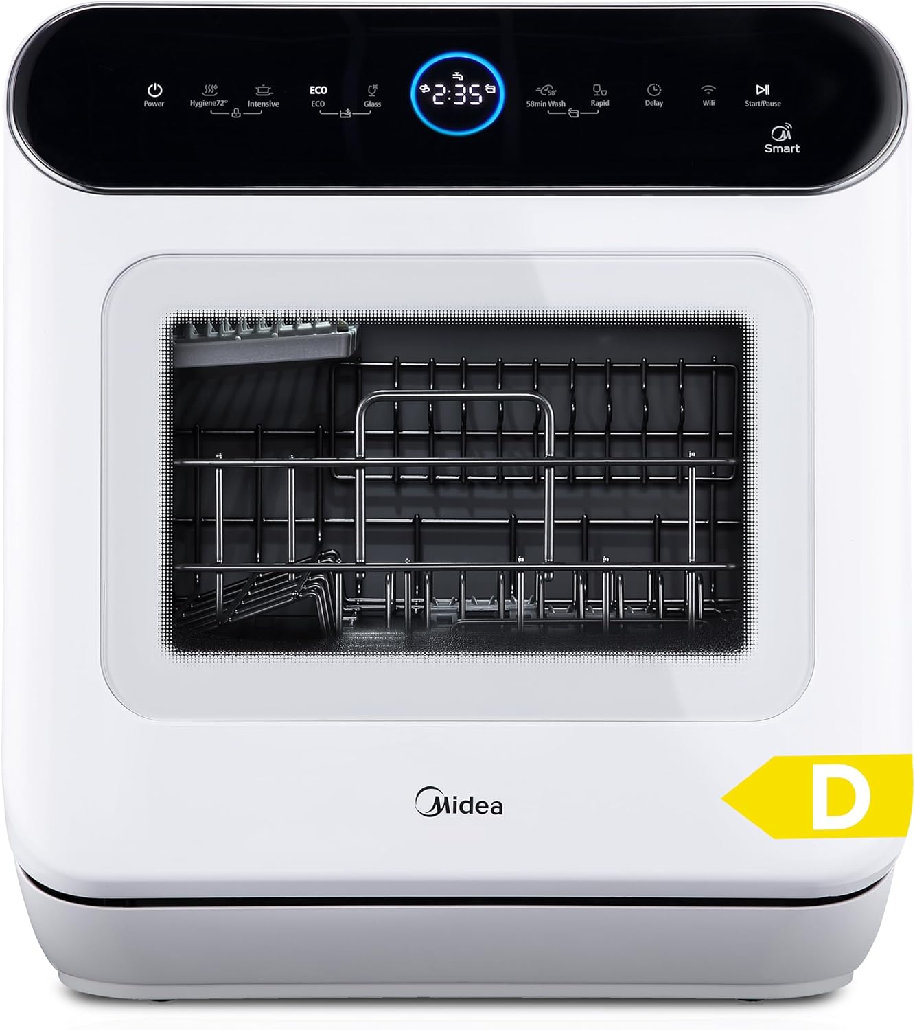Midea Tischgeschirrspüler für 3 Gedecke, mit und ohne Wasseranschluss Verwendbar, IOT-Steuerung, 6+1 Programme, Touch Control, Mini Geschirrspüler für Wohnungen, Schlafsäle und Wohnmobile