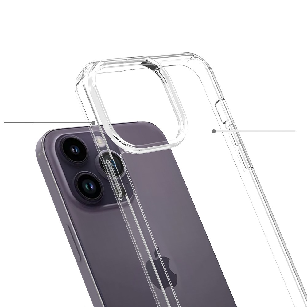 iPhone 15 Pro Max Hybrid Hülle TPU Bumper mit Acryl Rückseite - Transparent