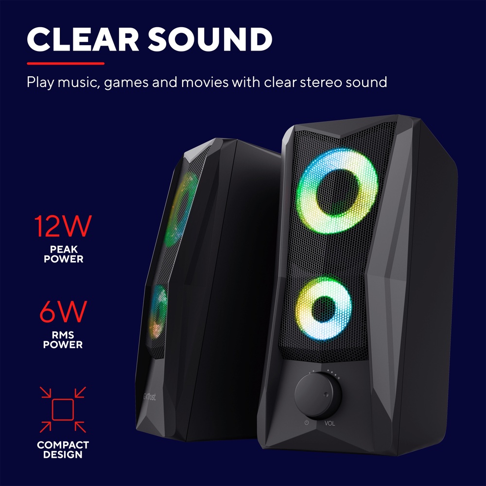 Trust GXT 606 Javv RGB-beleuchtetes 2.0 PC-Lautsprecherset