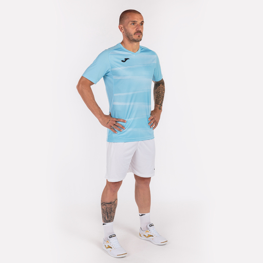Camiseta Joma Grafity II Azul Claro de Manga Curta