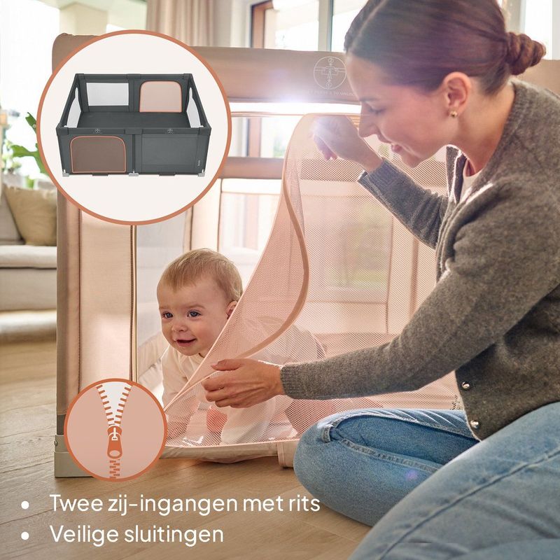 Lionelo - Florence Easy Fold - Babybox - Grijs - XL 150×180 cm - Opvouwbaar en Lichtgewicht