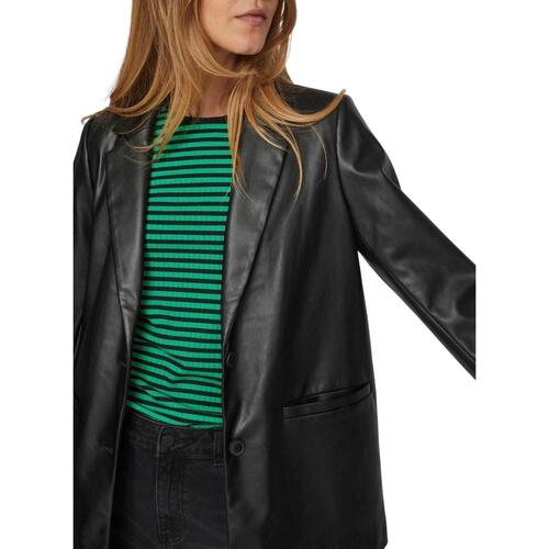Vila - VINILLE COATED LOOSE BLAZER Negro