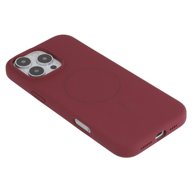 iPhone 16 Pro MagSafe Silikon Case Hülle - Dunkelrot