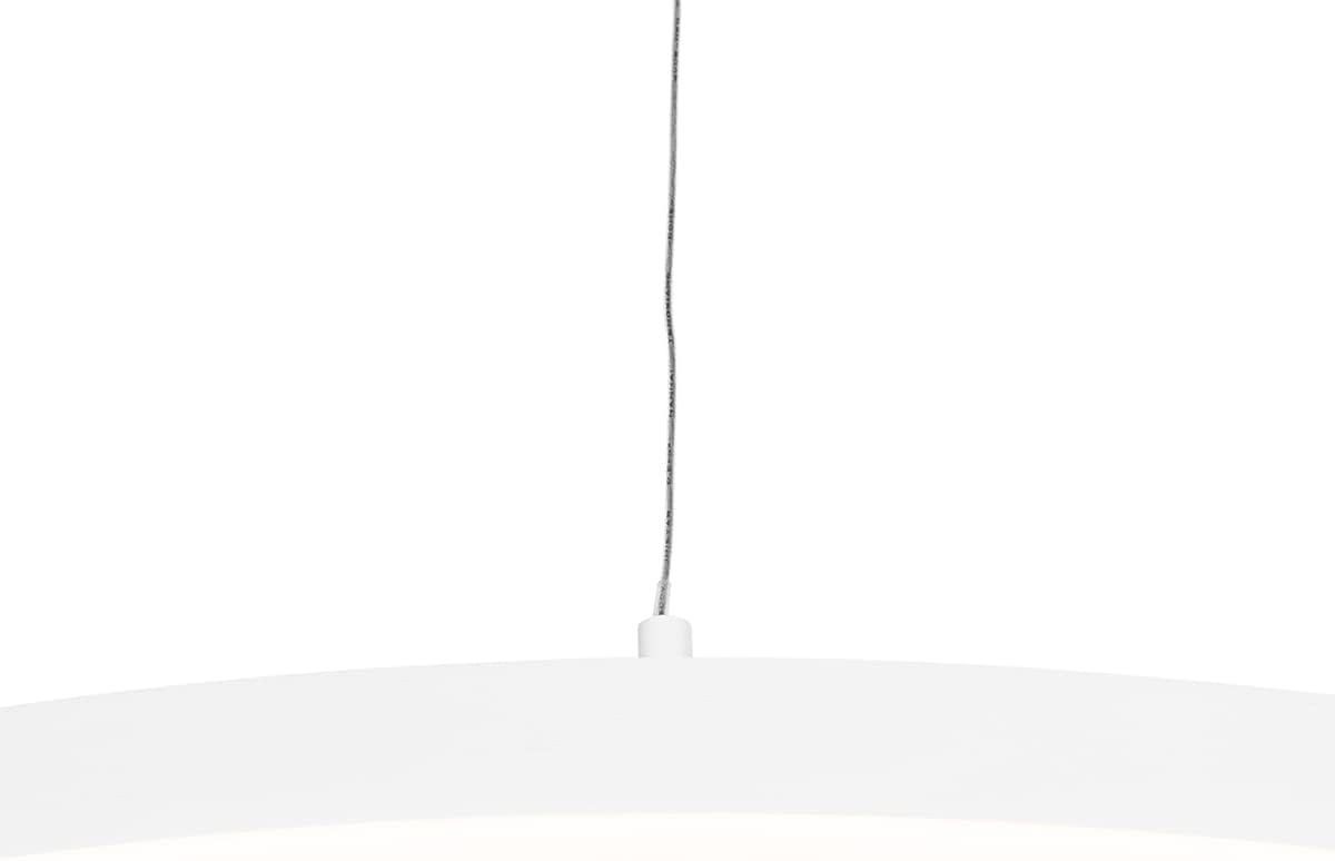 Qazqa - Modern Design-Hängelampe I Pendellampe I Pendelleuchte weiß 60 cm inkl. LED 3-stufig dimmbar - Anello Dimmer I Dimmbar I Wohnzimmer I Schlafzimmer - Aluminium Rund - I LE