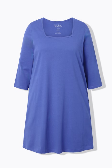 Longshirt, A-Linie, Carree-Ausschnitt, 3/4-Arm