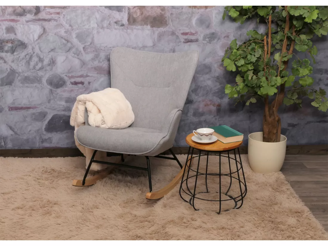 Chaise à bascule MCW-N14, gris clair