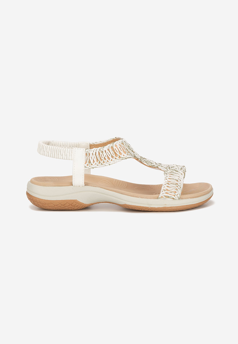 Sandales plates blanches Natazia