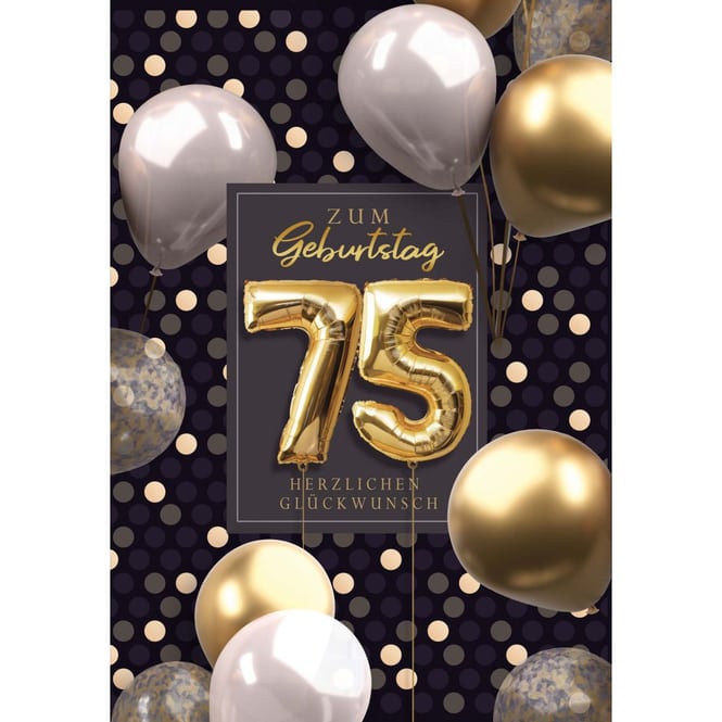 Geburtstagskarte - Zum 75.Geburtstag - Herzlichen Glückwunsch