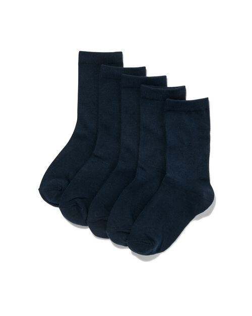 5 paires de chaussettes femme bleu foncé